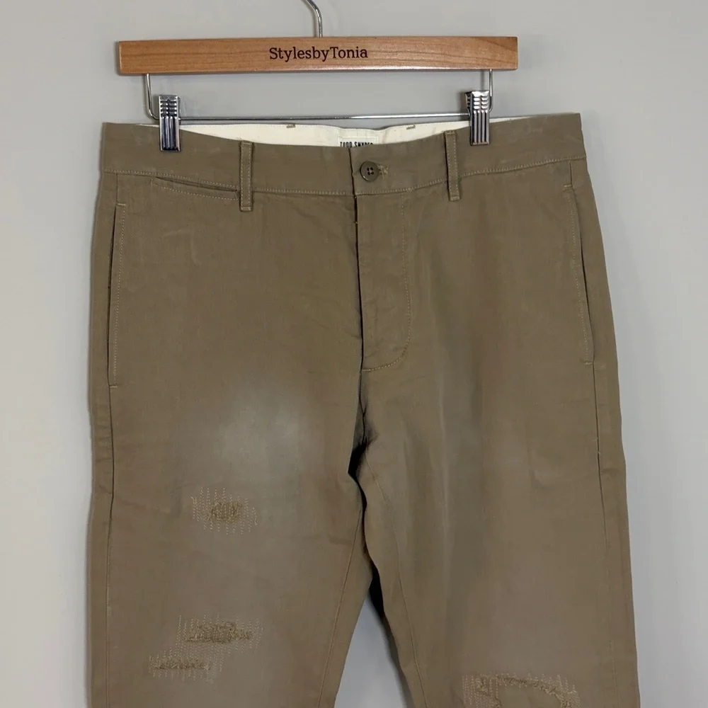 Todd Snyder Patch and Repair Selvedge Chino Khaki Japan Mens Sz 32/34 NEW - Picture 4 of 13